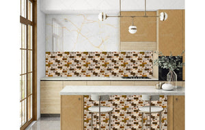 Mosaic Tile Stickers Pack 24 Pcs / 48 Pcs / 96 Pcs Home Decor for Walls Highly Self Adhesive 20 cm x 10 cm
